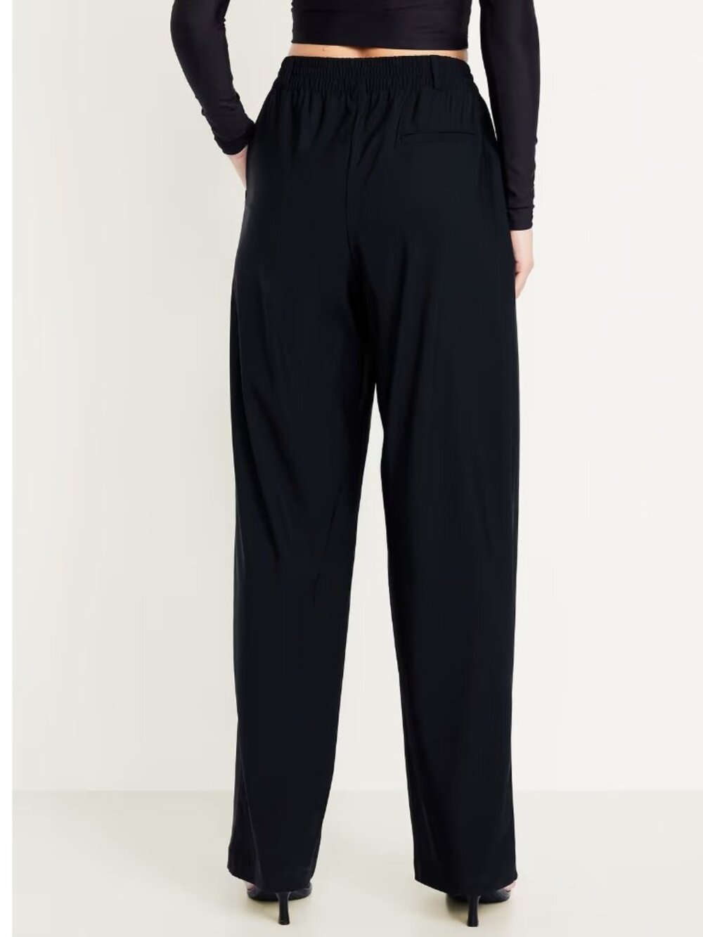 NWT Old Navy High-Waisted SleekTech Trouser Pants in Black Jack size M
